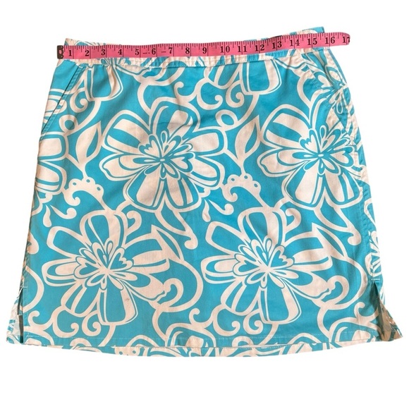 Valerie Steven’s Y2K Blue + White Cartoon Hawaiian Cotton Blend Skort, Size 10 - Picture 3 of 11